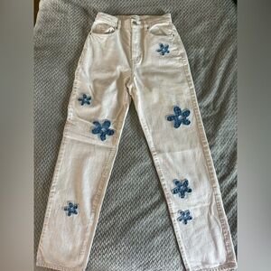 25” PacSun Floral Embroidered Women's Dad Jean